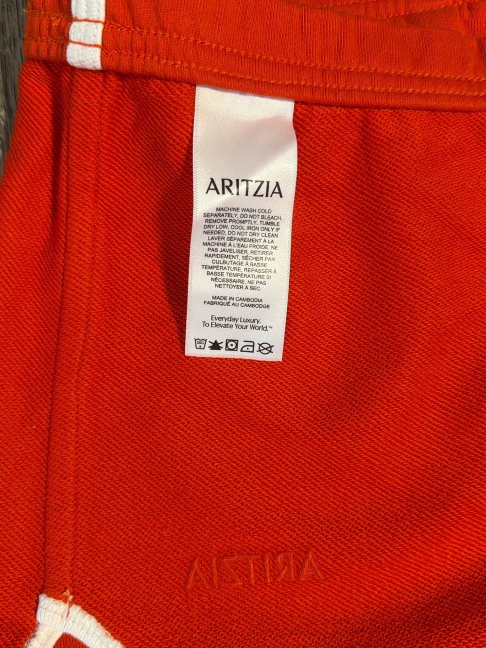 Aritzia Orange Athletic Shorts with White Trim - Picture 8 of 8